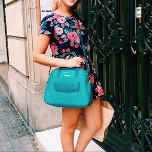 Vera Bradley blue bowler tote bag